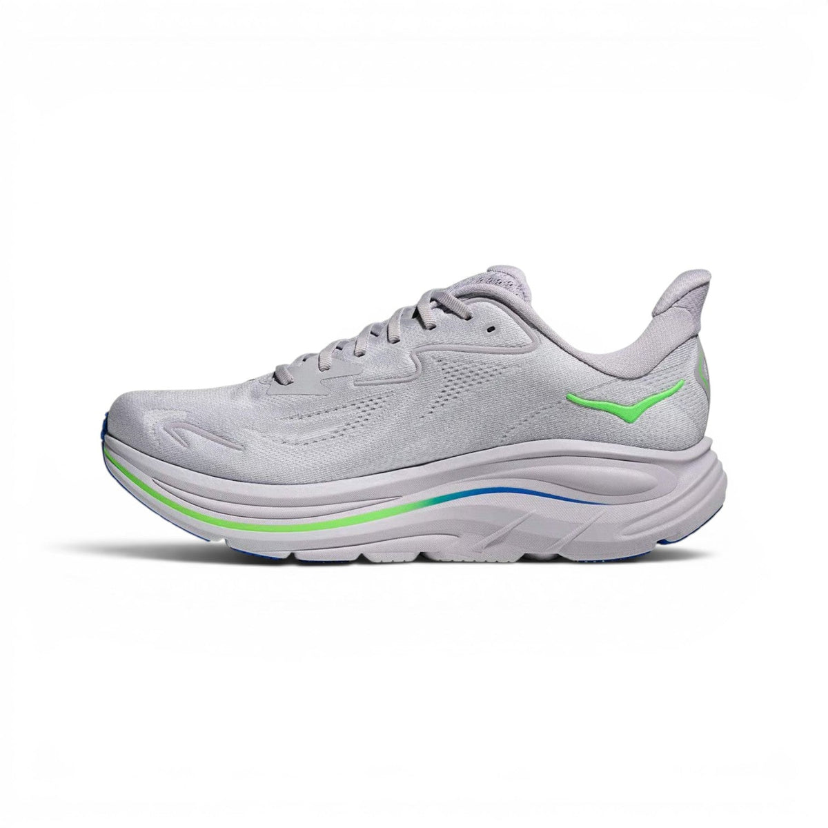 Hoka Clifton 10 Hombre Ash Grey / Neon Green #Color_Ash Grey / Neon Green