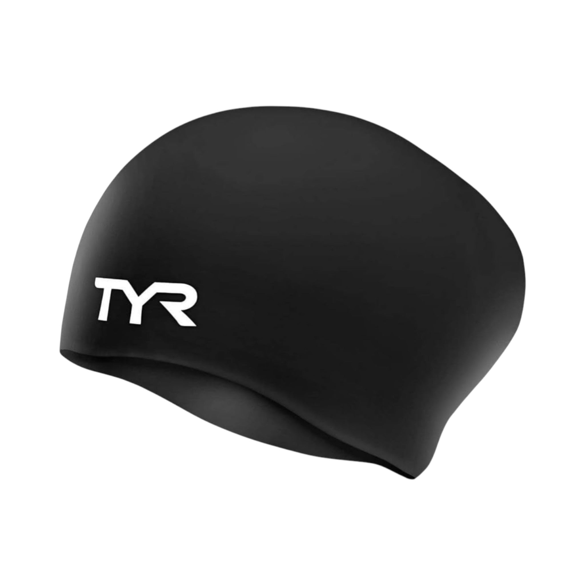 TYR SWim Cap Silicone Jr Long Hair Black