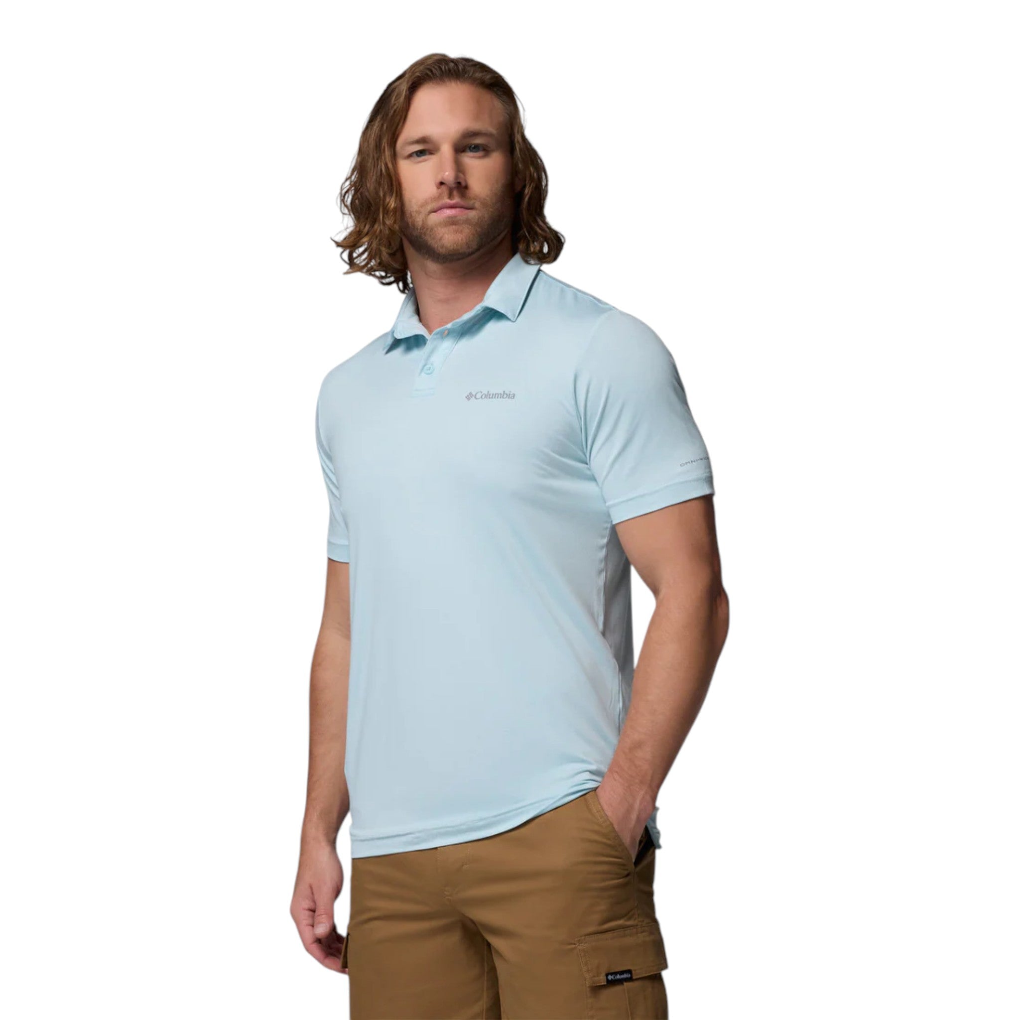 Columbia Parsons Point Polo Hombre Marine Light Heather #Color_Marine Light Heather
