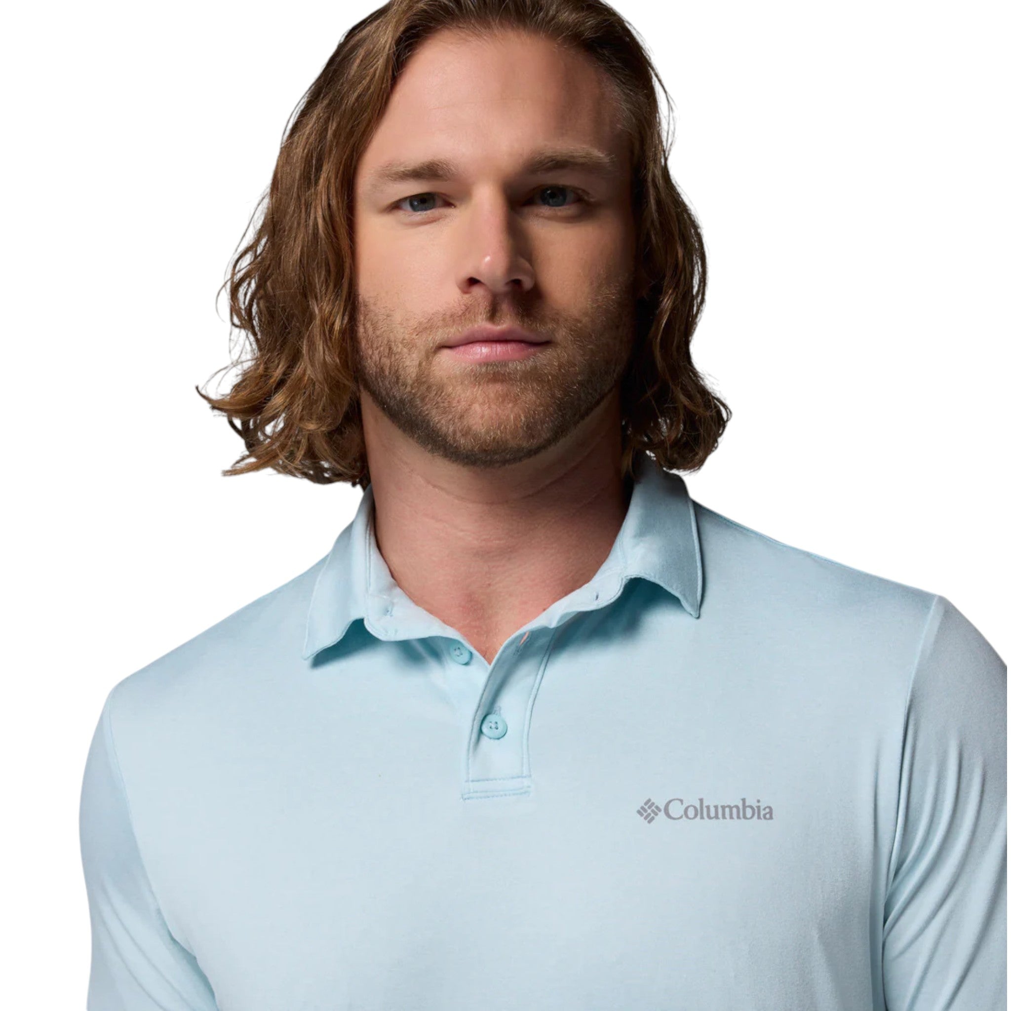 Columbia Parsons Point Polo Hombre Marine Light Heather #Color_Marine Light Heather