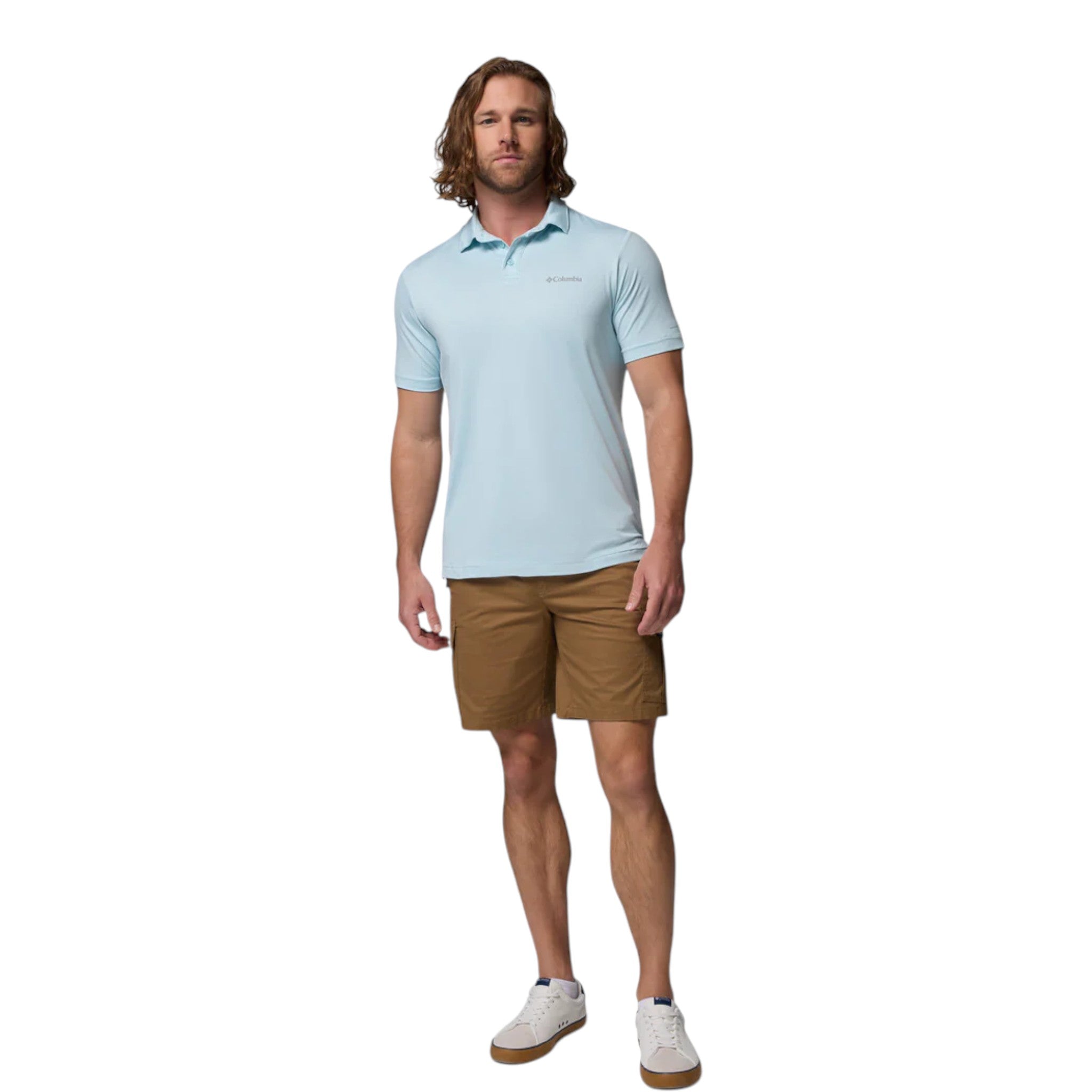 Columbia Parsons Point Polo Hombre Marine Light Heather #Color_Marine Light Heather
