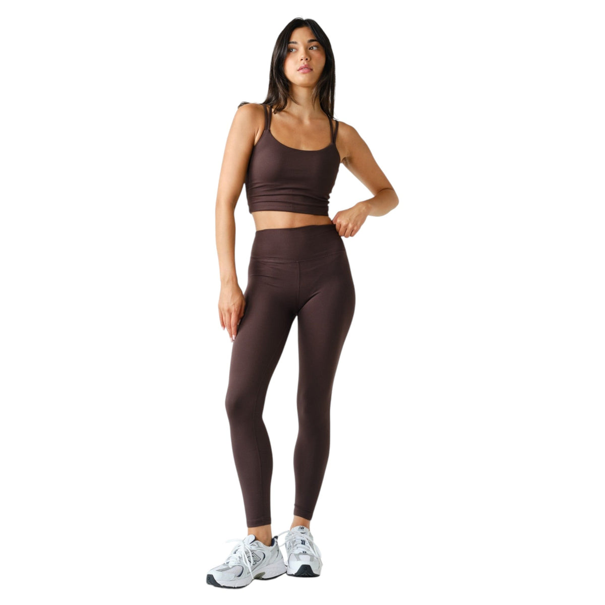 Mono B Venice Cloud Light Criss-Cross Sports Bra Mujer Coffee Bean #Color_Coffee Bean