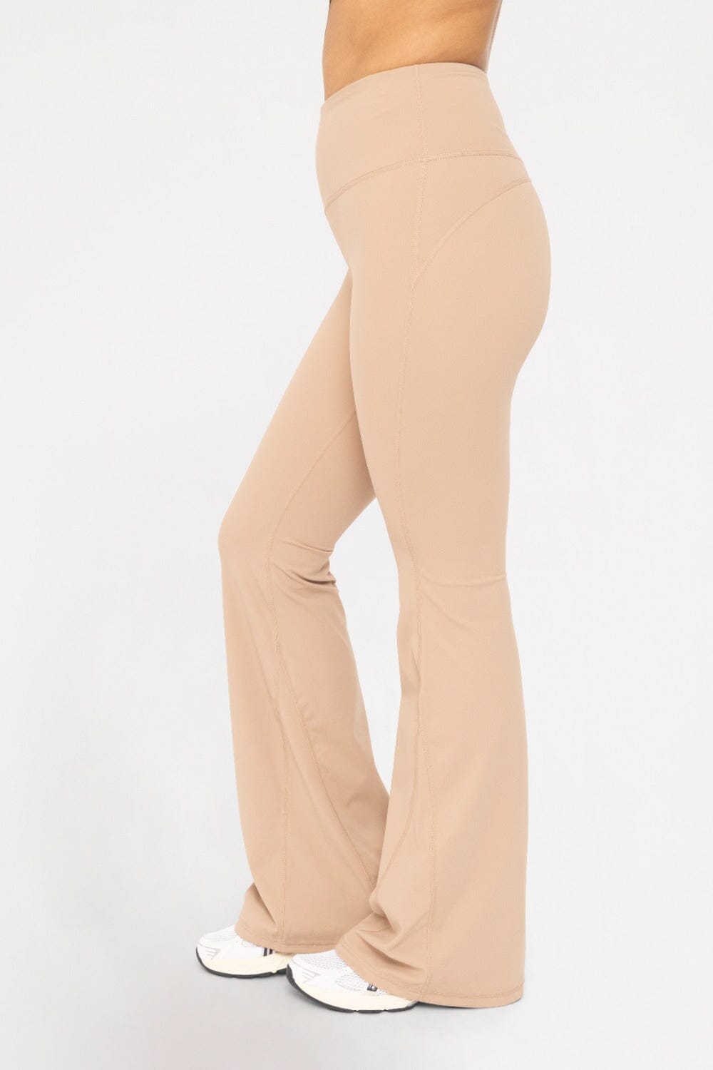 Mono B BRONZE - Lycra-Blend High-Waisted Flare Leggings LICRA MONO B