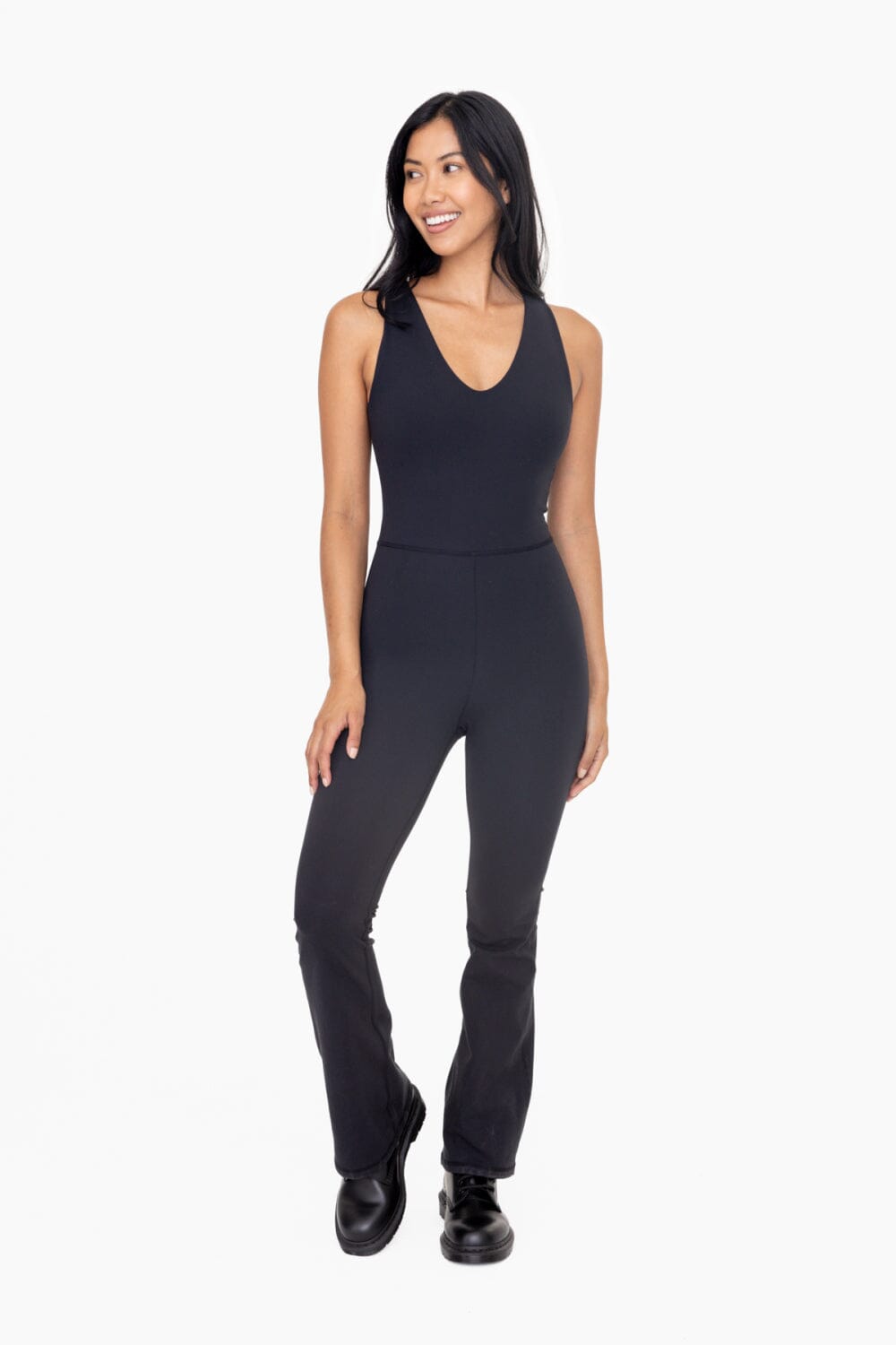 Mono B Cross Knot Back Flared Jumpsuit LICRA MONO B