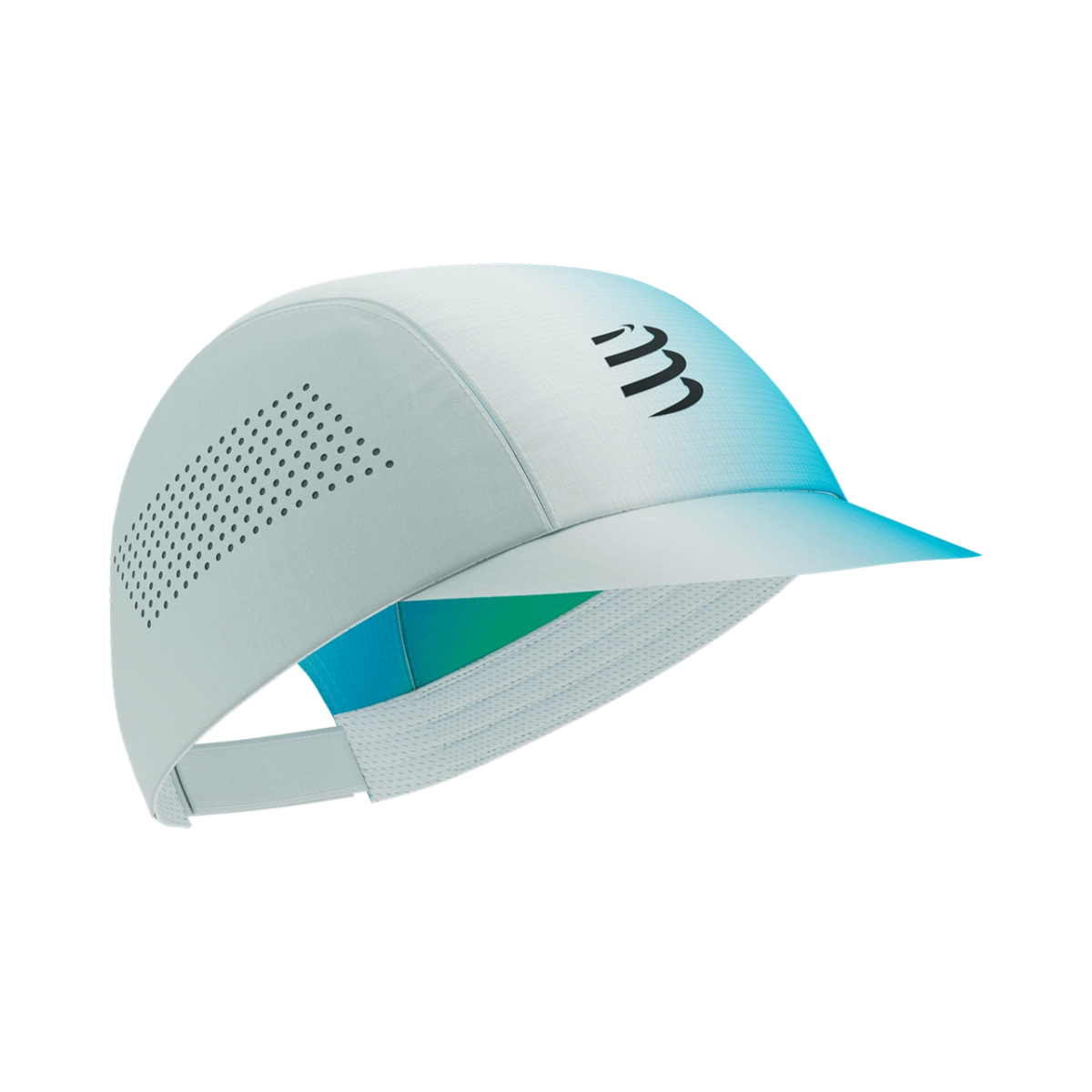 Compressport Pro Racing Cap White/Blue-Green #Color_White/Blue-Green