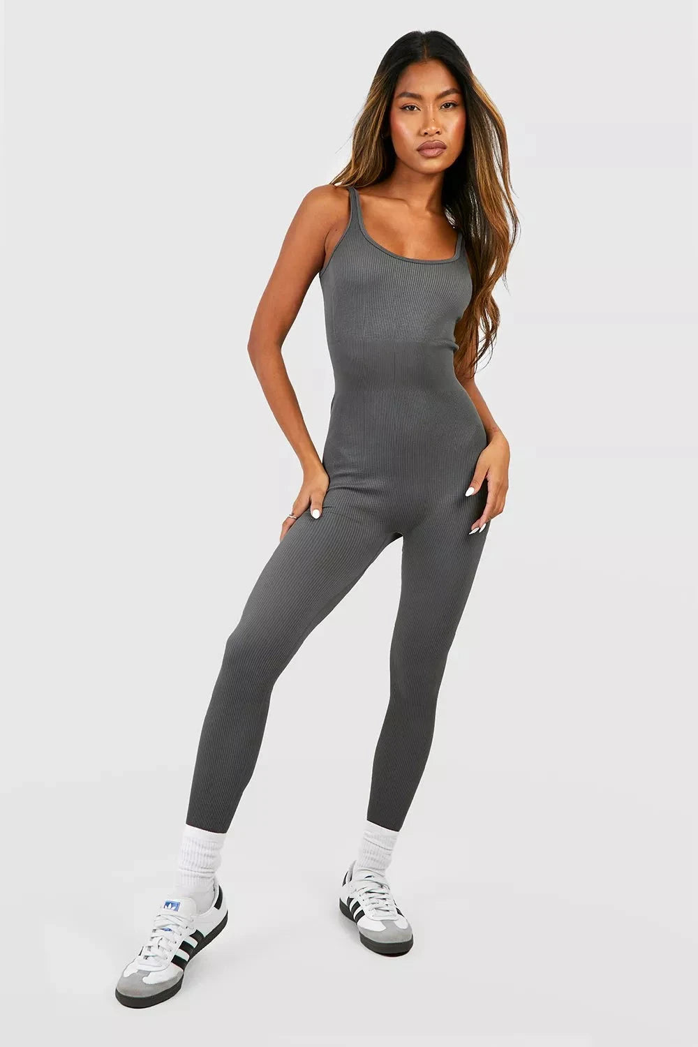 RIBED SEAMLESS SCULPT JUMPSUIT MONO B LICRA MONO B