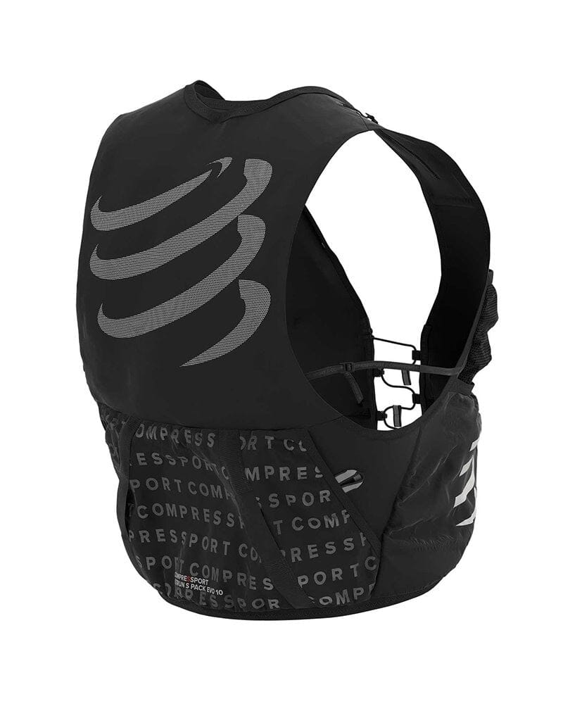 Compressport Ultrun Pack S Evo 10 Hydration Trail Running Pack/Vest, Black (2 500 Ml Ergo Flasks Included) Compressport