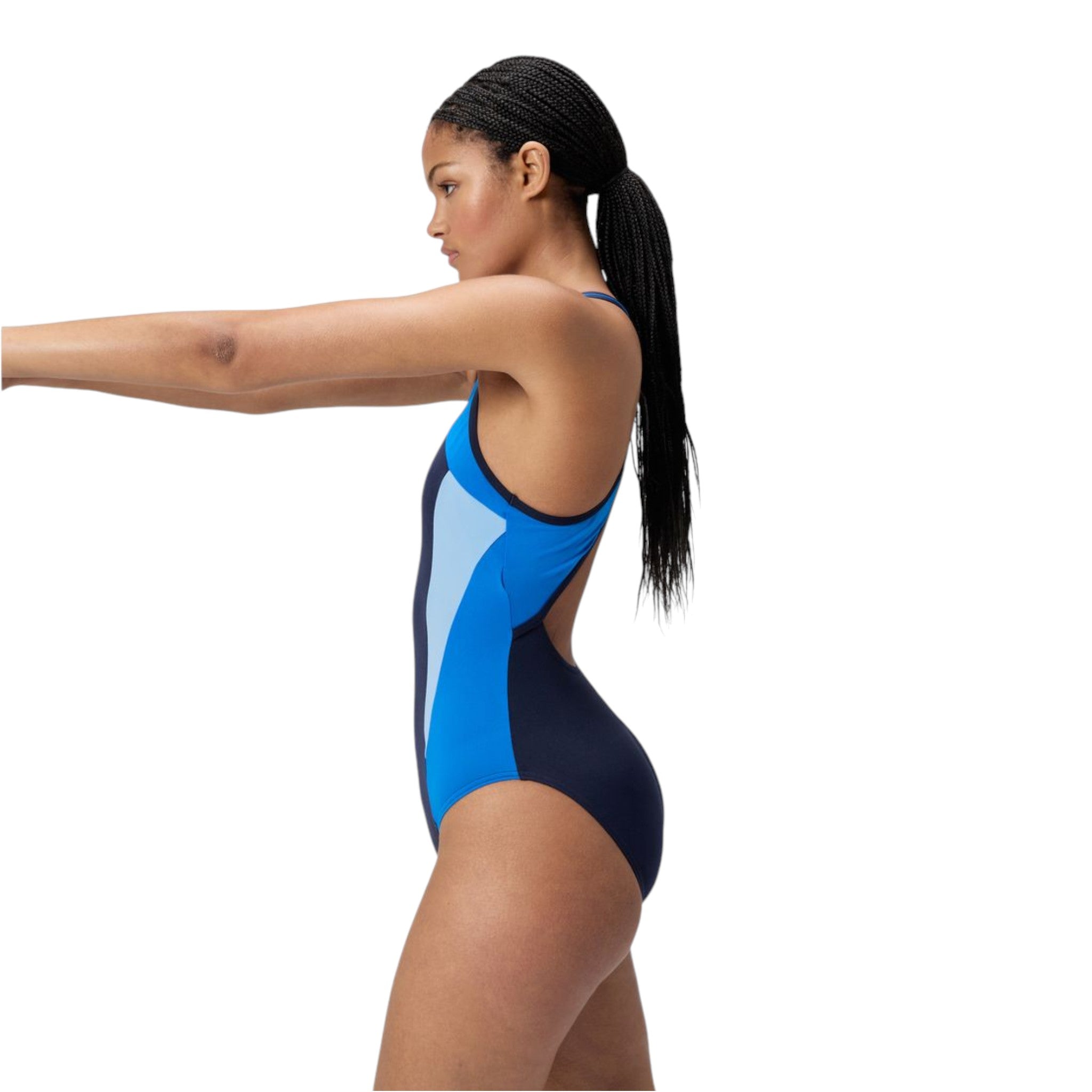 Speedo Highneck Splice X-Back One Piece