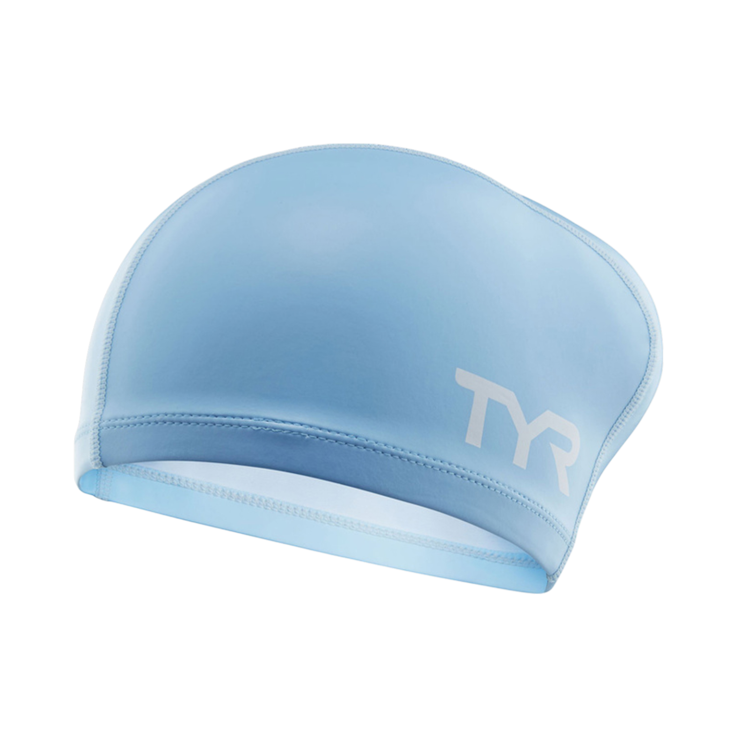 TYR Swim Cap Silicone Comfort Long Hair Jr Lt Blue