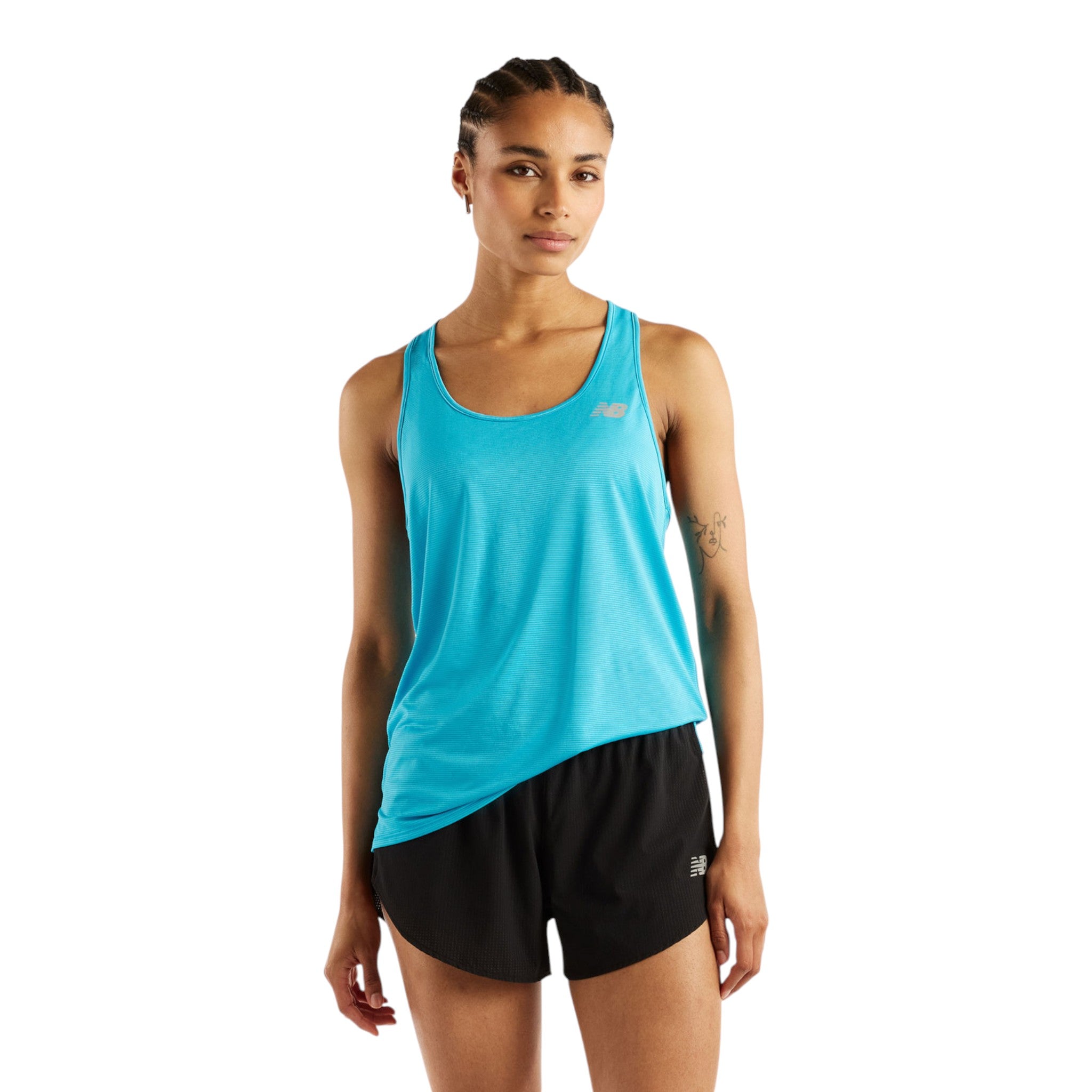 NEW BALANCESPORT CORE HEATHER TANKTOP WOMEN T-SHIRT W NEW BALANCE #Color_Sky