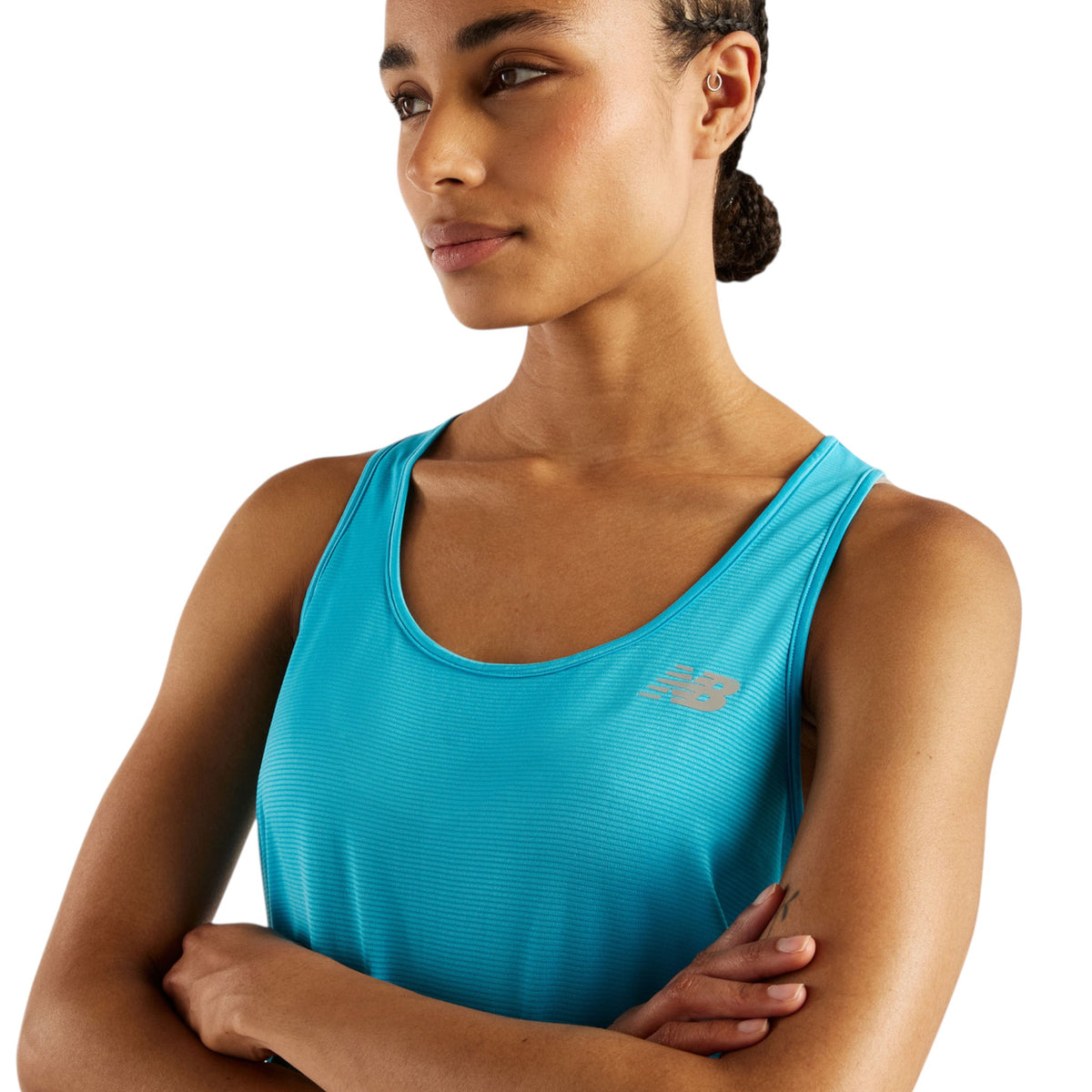 NEW BALANCESPORT CORE HEATHER TANKTOP WOMEN T-SHIRT W NEW BALANCE #Color_Sky