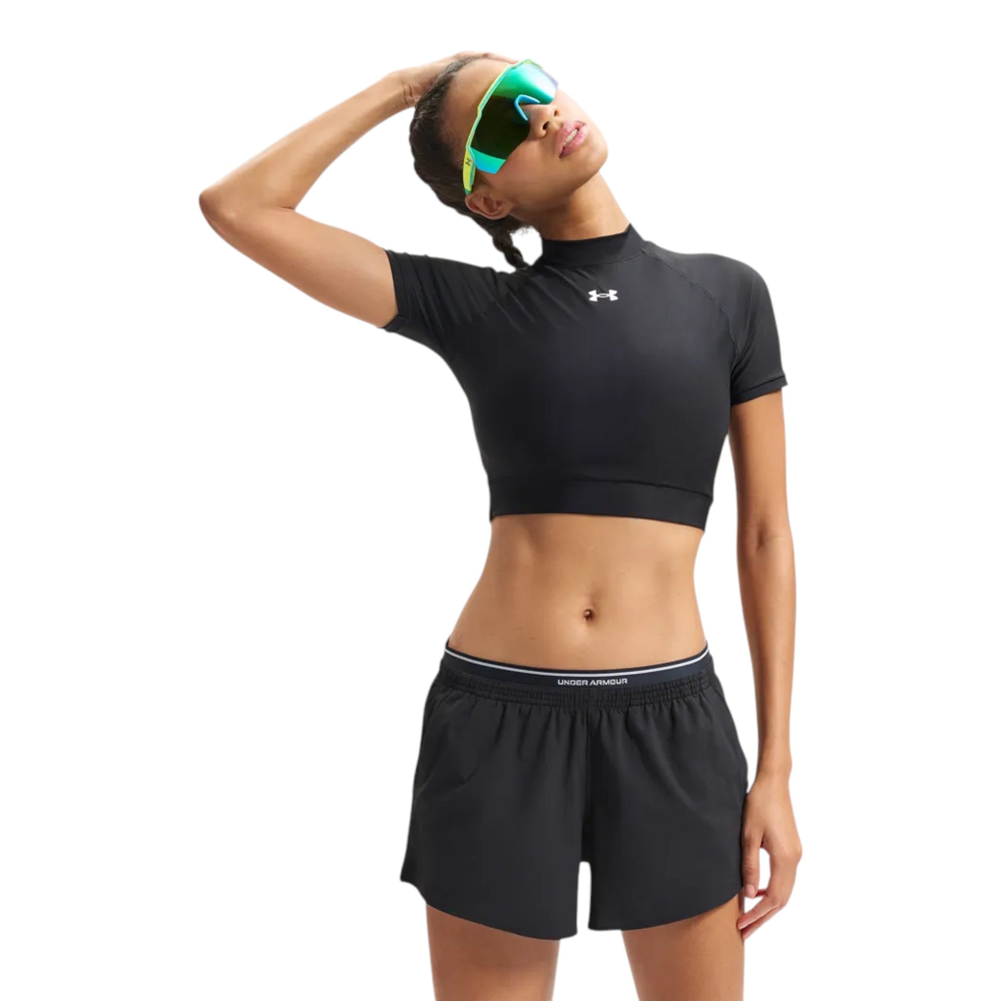 Under Armour HeatGear Crop Mock Mujer Black #Color_Black