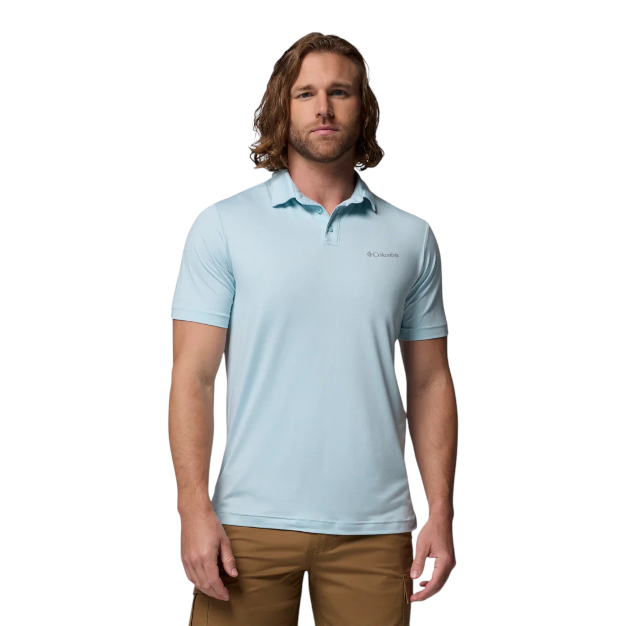 Columbia Parsons Point Polo Hombre Marine Light Heather #Color_Marine Light Heather