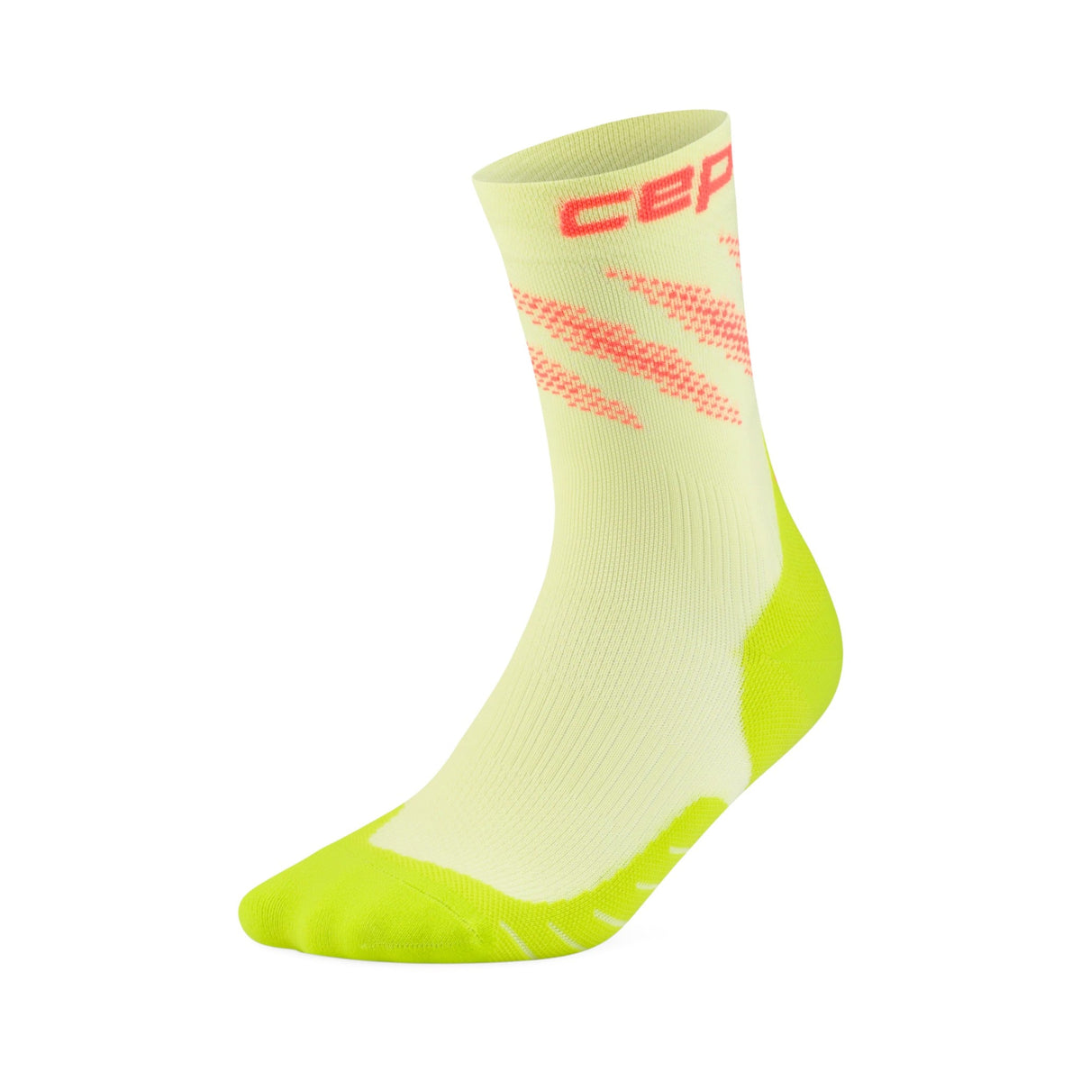 Cep Core Run Elliptic Mid Cut Lime/Neon Coral #Color_Lime/Neon Coral