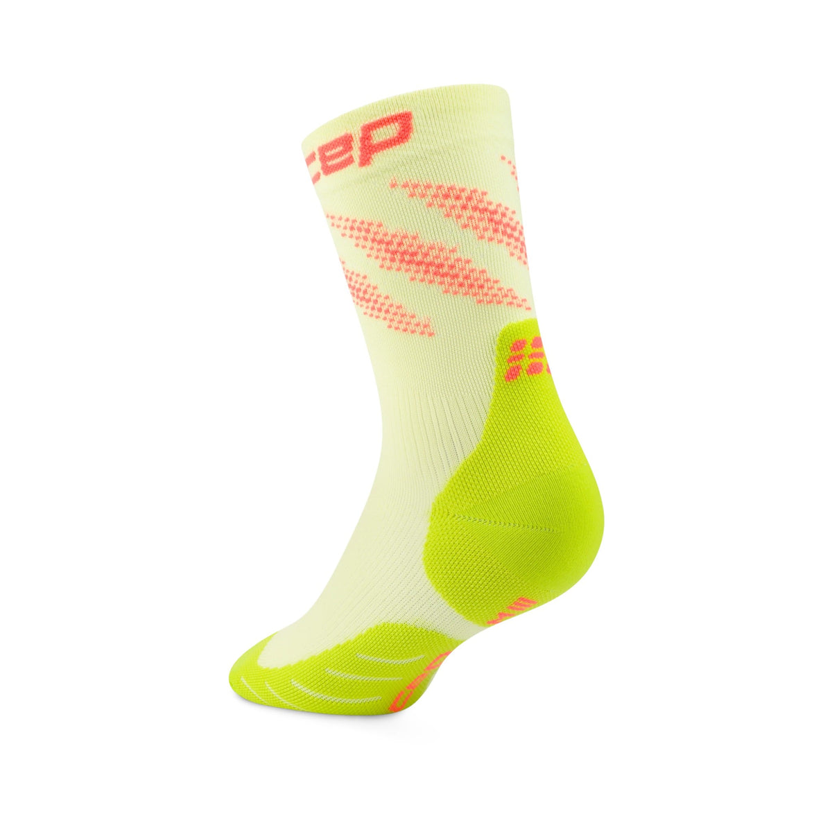 Cep Core Run Elliptic Mid Cut Lime/Neon Coral #Color_Lime/Neon Coral