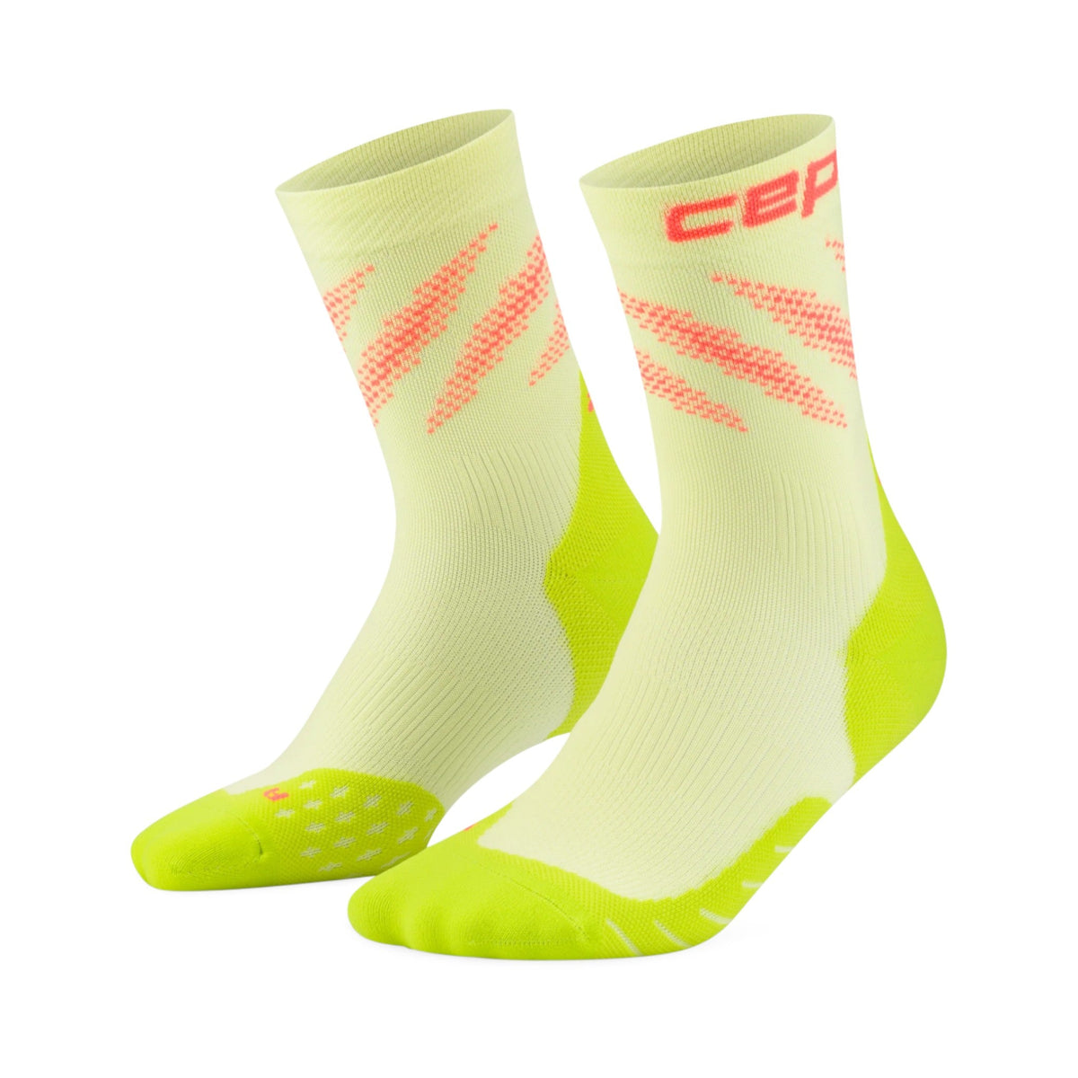 Cep Core Run Elliptic Mid Cut Lime/Neon Coral #Color_Lime/Neon Coral