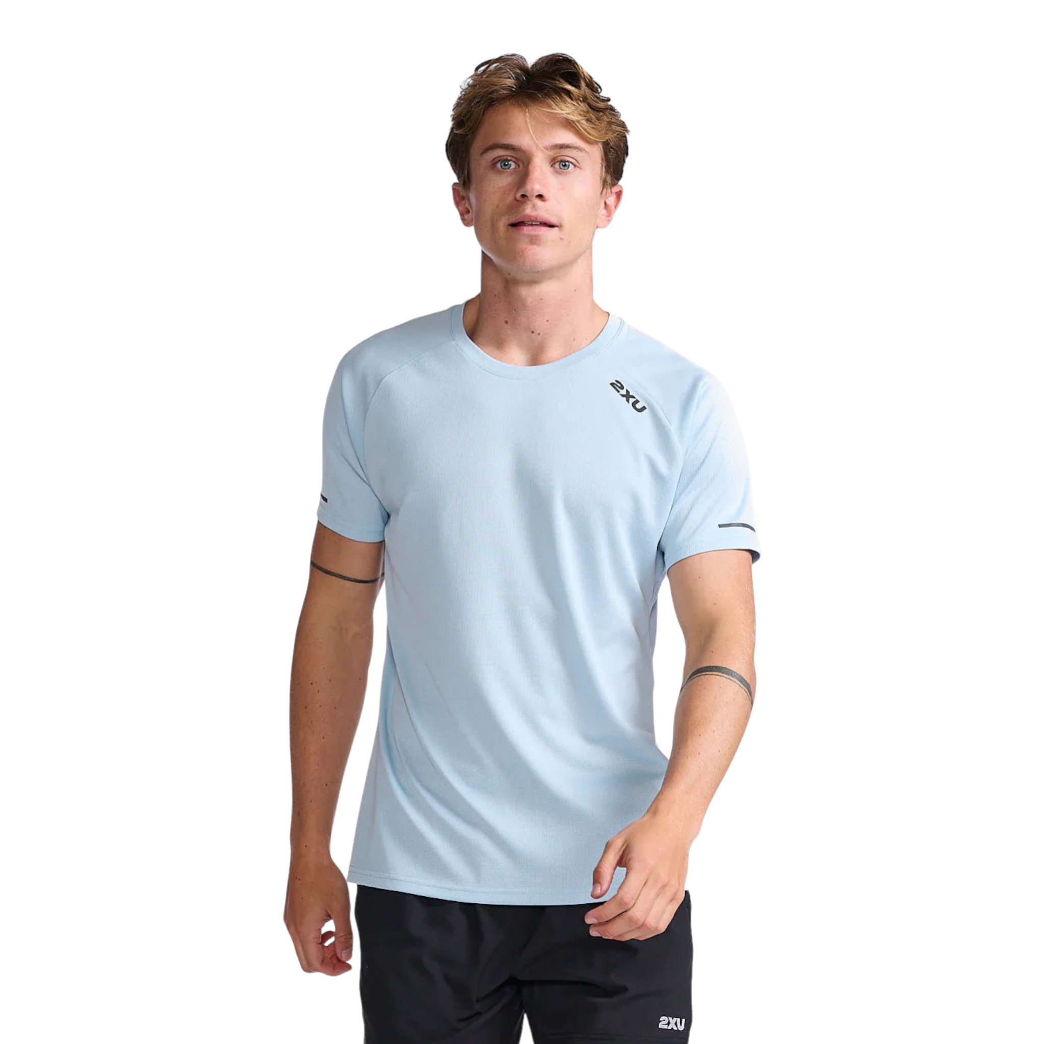 2XU Aero Tee Hombre Sky Blue #Color_Sky Blue