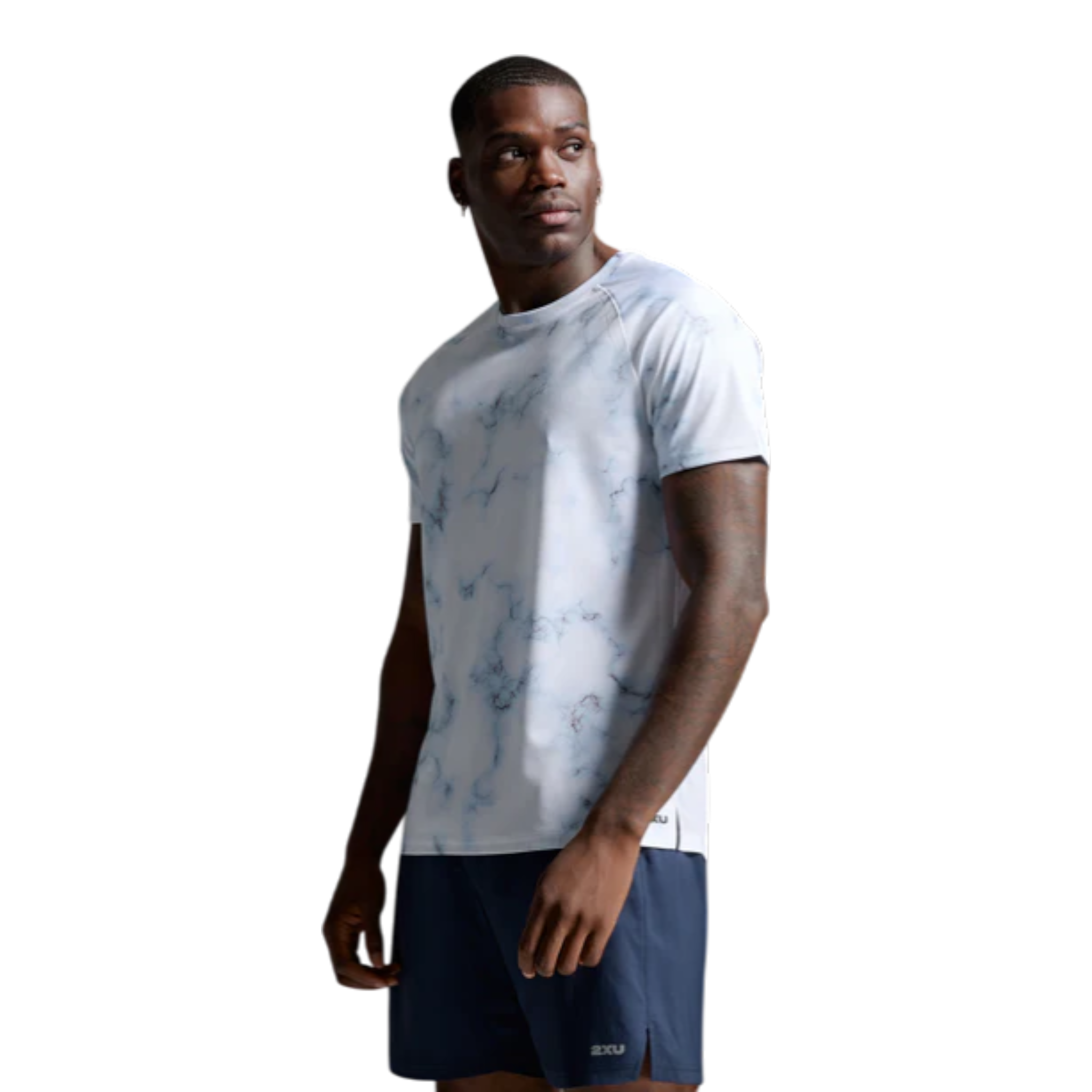2XU Aero Mesh Tee Hombre Blue Marble #Color_Blue Marble