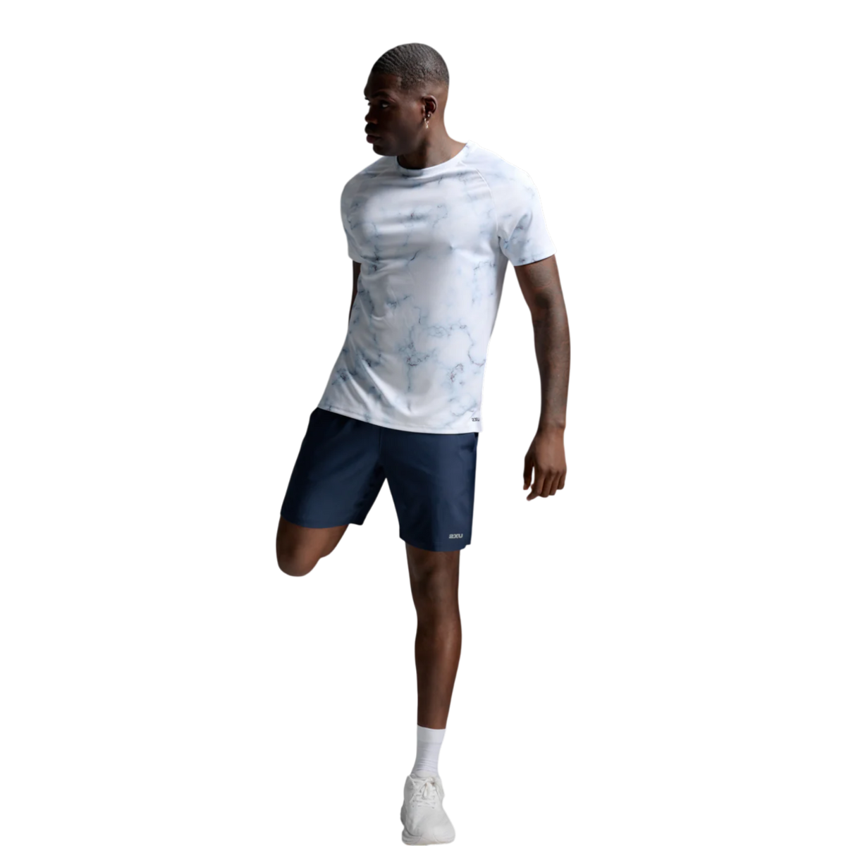 2XU Aero Mesh Tee Hombre Blue Marble #Color_Blue Marble
