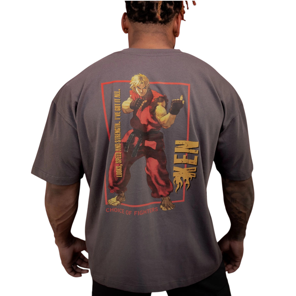 Everlast Street Fighter Ken Oversize Hombre · Charcoal
