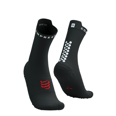 Compressport - Pro Racing Socks v4.0 Run High - Black/White Medias COMPRESSPORT 