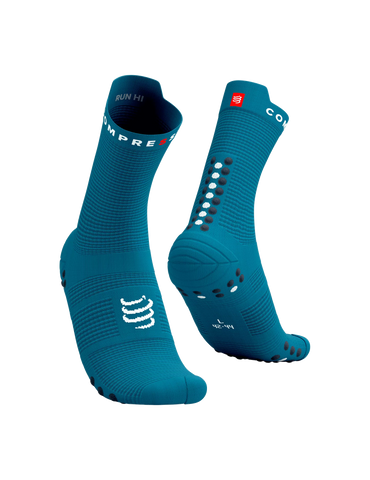 COMPRESSPORT Pro Racing Socks V4.0 Run High - Mosaic Blue/Magnet Medias Compressport 