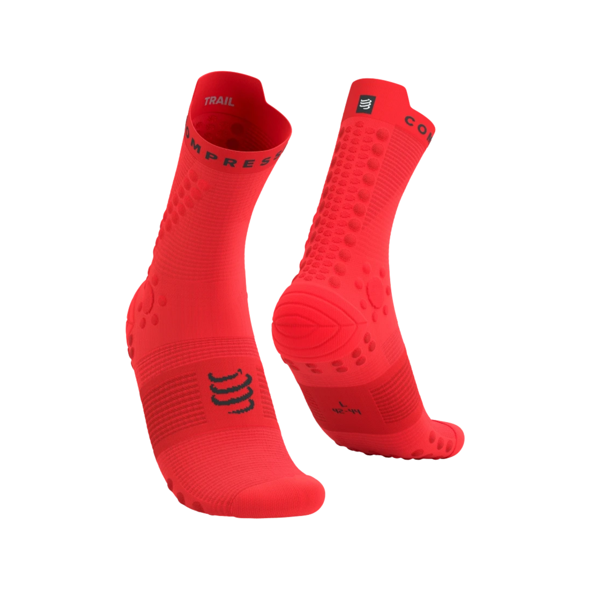 Compressport Pro Racing Trail Fluo Red/Black #Color_Fluo Red/Black