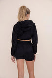 CROPPED HOODED WINDBREAKER BLACK OUTWEAR MONO B 