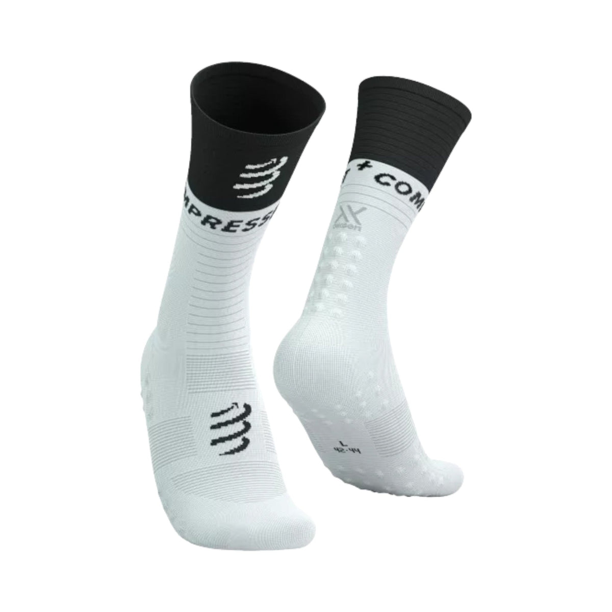 Compressport Mid Compression Socks White/Black #Color_White/Black