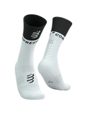 Mid Compression Socks V2.0 - White Black Medias COMPRESSPORT 