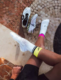 Mid Compression Socks V2.0 - White Safe Yellow Neo Pink Medias COMPRESSPORT 