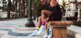 Mid Compression Socks V2.0 - White Safe Yellow Neo Pink Medias COMPRESSPORT 