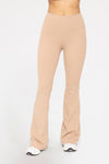 Mono B BRONZE - Lycra-Blend High-Waisted Flare Leggings LICRA MONO B 