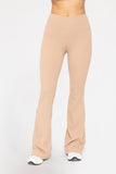 Mono B BRONZE - Lycra-Blend High-Waisted Flare Leggings LICRA MONO B 