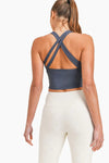 Mono B Cross Back Cropped Top with Built-In Sports Bra SPORTBRA MONO B 