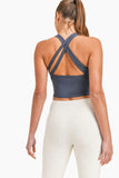 Mono B Cross Back Cropped Top with Built-In Sports Bra SPORTBRA MONO B 