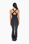 Mono B Cross Knot Back Flared Jumpsuit LICRA MONO B 