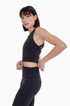 Mono B Strap Back Cropped Top with Built-In Sports SPORTBRA MONO B 