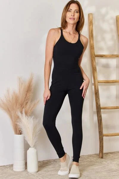 PLUNGING BACK ACTIVE JUMPSUIT MONO B LICRA MONO B 