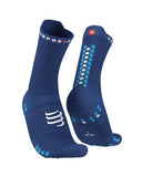 Compressport Pro Racing V4.0 Run High Cut Compression Socks, Sodalite/Fluo Blue Medias Compressport 