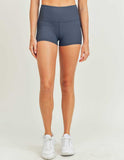 Micro Ribbed Highwaist Shorts - Grey Blue Short MONO B 