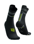 Pro Racing Socks V4.0 Run High Flash - Black/Fluo Yellow Medias Compressport 